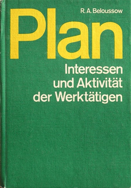 Title page book Plan, Interessen und Aktivität der Werktätigen