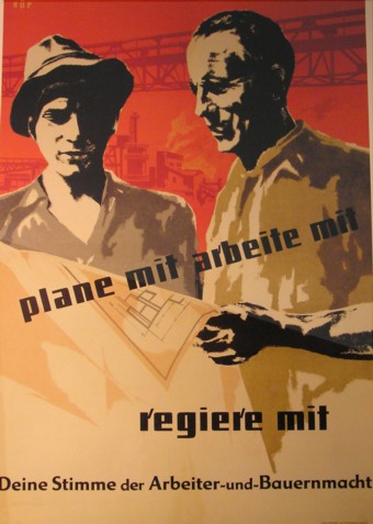 Figure of GDR poster for democracy