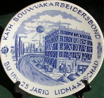 Plate of catholic building-trade workers union