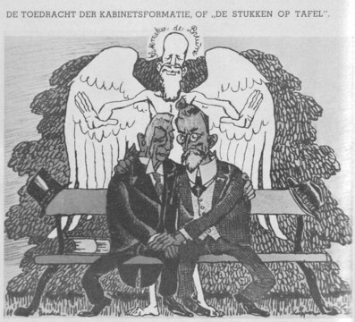Caricature of Slotemaker de Bruine, Colijn and Aalberse
