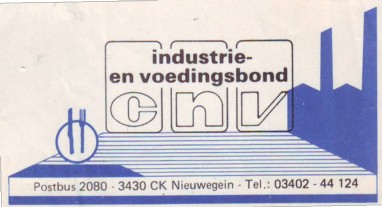 Sticker of CNV Industrie- en Voedingsbond